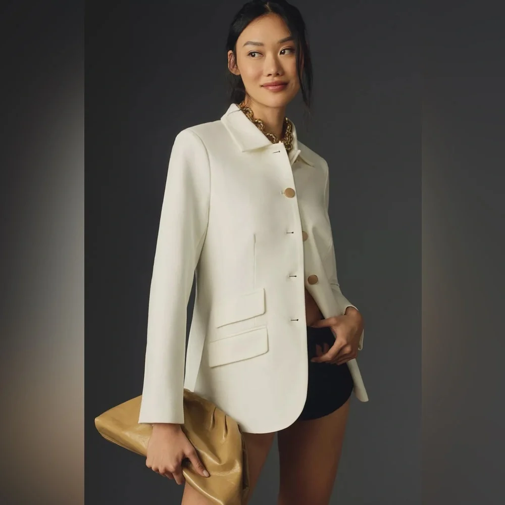 Anthropologie Dolan Left Coast Ponte Military Blazer Jacket - Picture 1 of 12